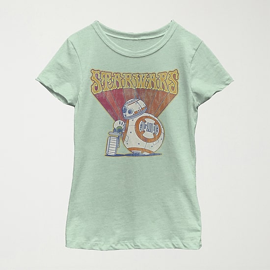 Big Kid Girls Crew Neck Short Sleeve Regular Fit Star Wars Graphic T-Shirt