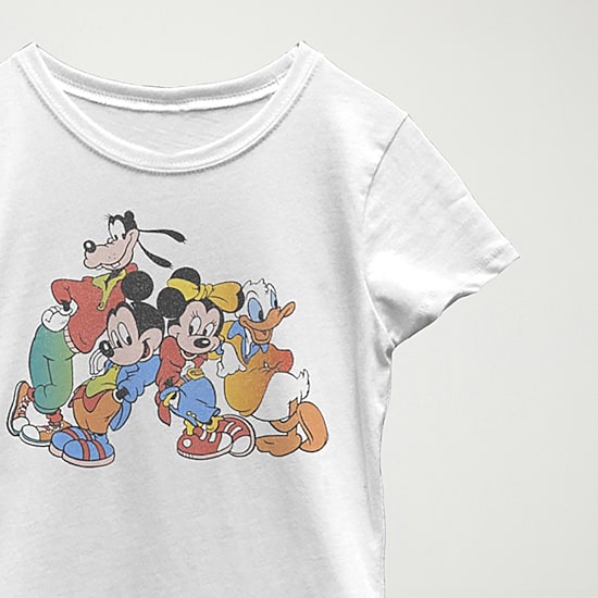 Disney Little & Big Kid Girls Crew Neck Short Sleeve Slim Fit Mickey and Friends Graphic T-Shirt