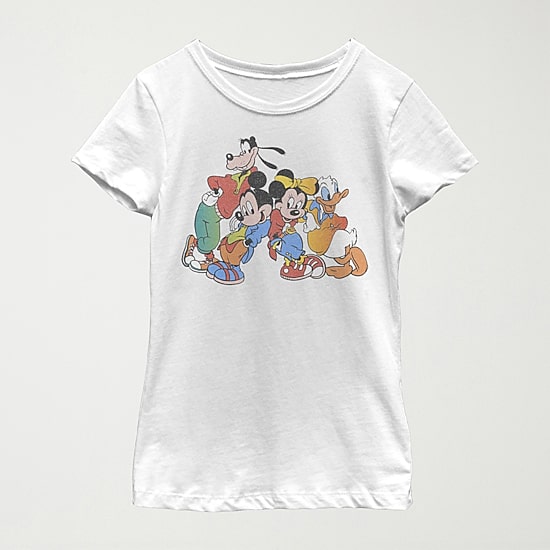 Disney Little & Big Kid Girls Crew Neck Short Sleeve Slim Fit Mickey and Friends Graphic T-Shirt