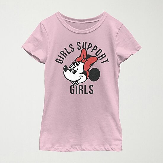 Little & Big Kid Girls Crew Neck Short Sleeve Slim Fit Minnie Mouse Graphic T-Shirt