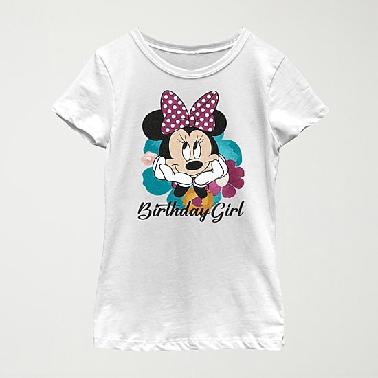 Little & Big Kid Girls Crew Neck Short Sleeve Slim Fit Minnie Mouse Graphic T-Shirt