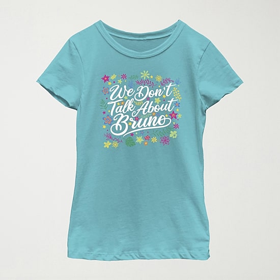 Disney Encanto Little & Big Kid Girls Crew Neck Short Sleeve Slim Fit Encanto Graphic T-Shirt