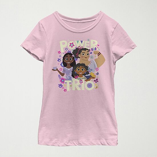 Disney Encanto Little & Big Kid Girls Crew Neck Short Sleeve Slim Fit Encanto Graphic T-Shirt