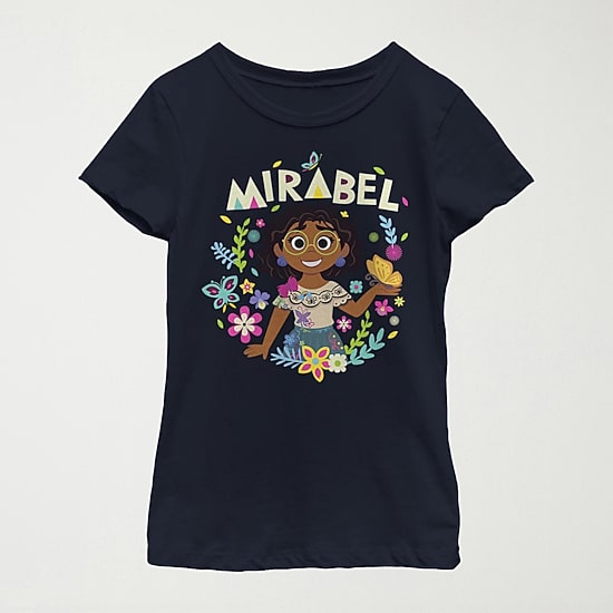 Disney Encanto Little & Big Kid Girls Crew Neck Short Sleeve Slim Fit Encanto Graphic T-Shirt