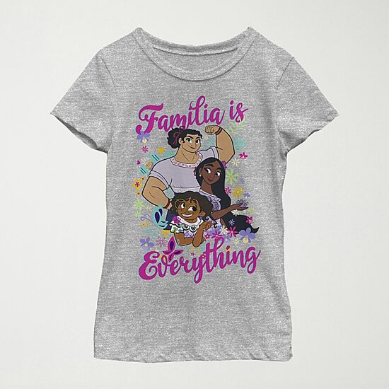Disney Encanto Little & Big Kid Girls Crew Neck Short Sleeve Slim Fit Encanto Graphic T-Shirt