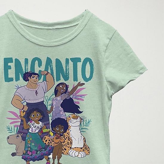 Disney Encanto Little & Big Kid Girls Crew Neck Short Sleeve Slim Fit Encanto Graphic T-Shirt