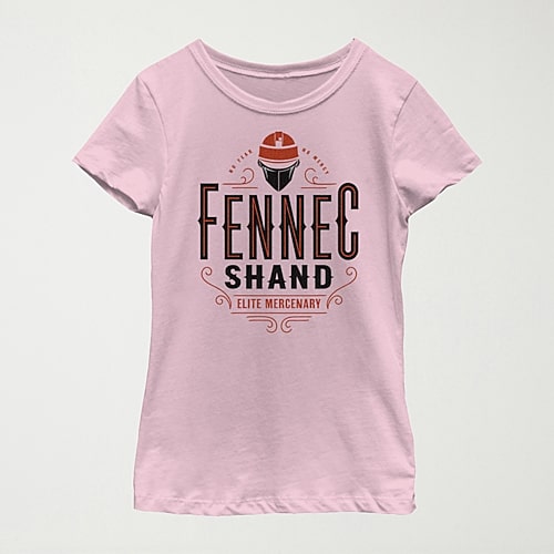 Fennec Shand Little & Big Kid Girls Crew Neck Short Sleeve Slim Fit Star Wars Graphic T-Shirt, X-small, Pink