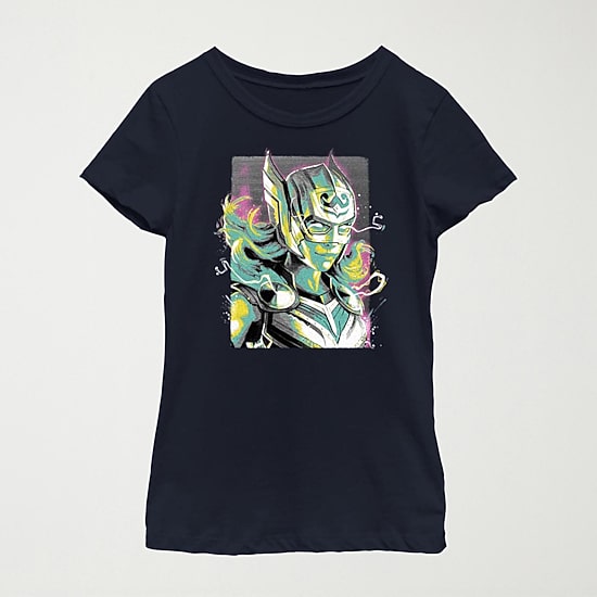 Little & Big Kid Girls Crew Neck Short Sleeve Regular Fit Thor Graphic T-Shirt