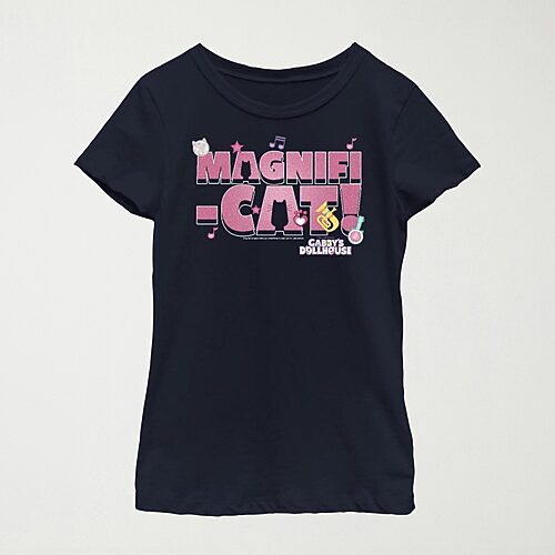 Little & Big Kid Girls Crew Neck Short Sleeve Regular Fit Gabby's Dollhouse Graphic T-Shirt, Large, Blue