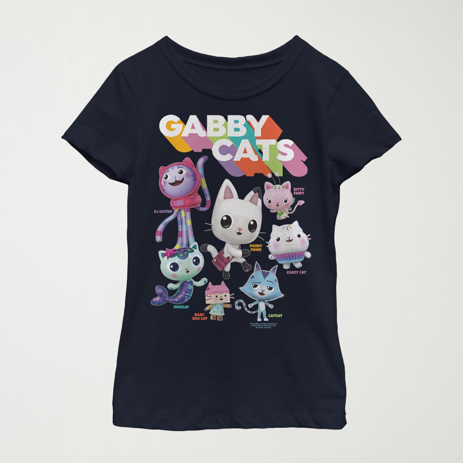 Little & Big Kid Girls Crew Neck Short Sleeve Regular Fit Gabby's Dollhouse Graphic T-Shirt
