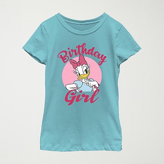 Disney Little & Big Kid Girls Crew Neck Short Sleeve Regular Fit Mickey and Friends Graphic T-Shirt