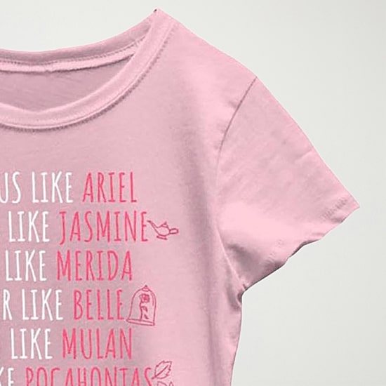 Disney Little & Big Kid Girls Crew Neck Short Sleeve Regular Fit Princess Graphic T-Shirt