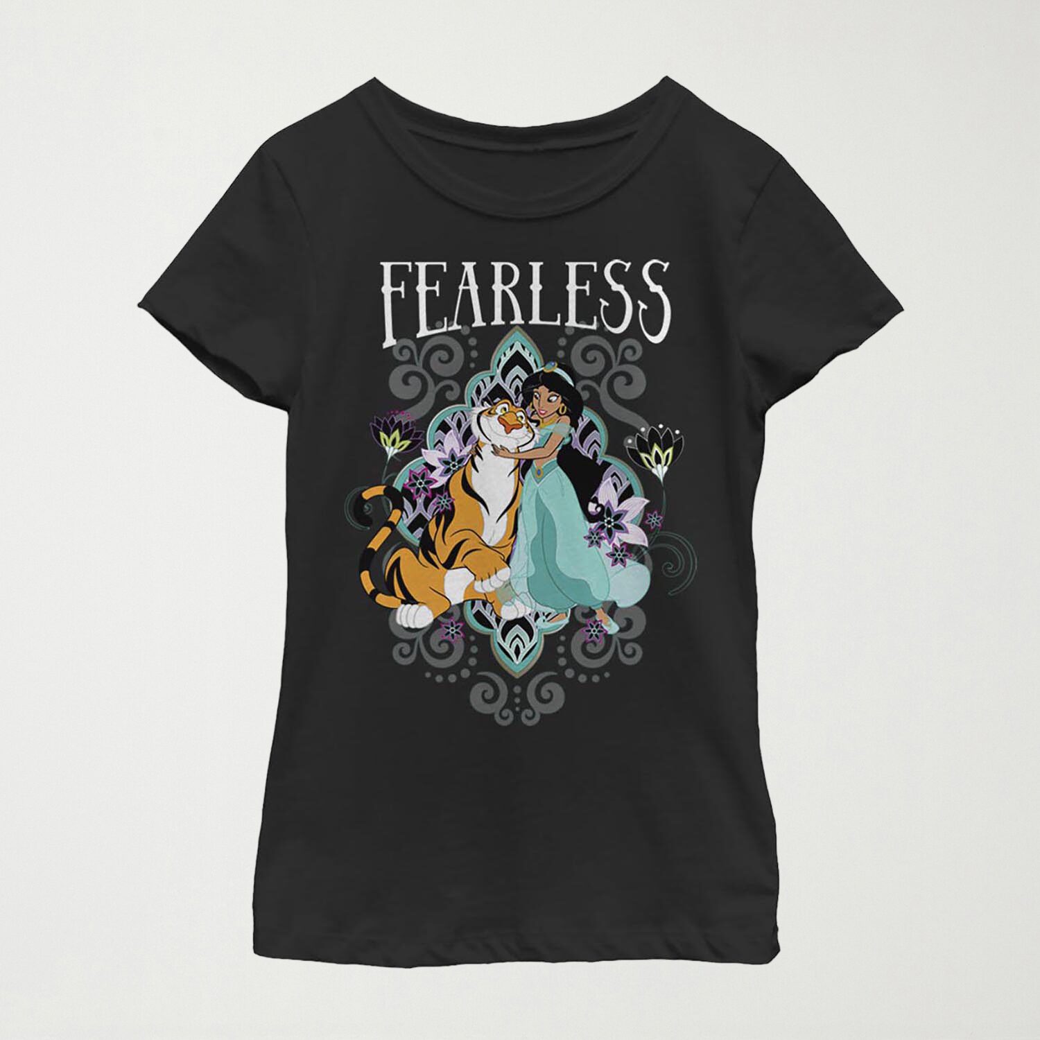 Disney Little & Big Kid Girls Crew Neck Short Sleeve Regular Fit Aladdin Graphic T-Shirt
