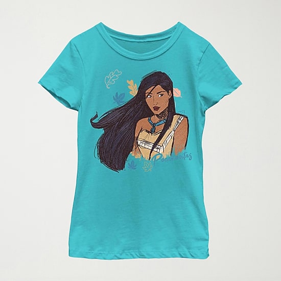Disney Little & Big Kid Girls Crew Neck Short Sleeve Regular Fit Pocahontas Graphic T-Shirt