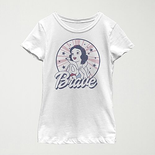 Disney Little & Big Kid Girls Crew Neck Short Sleeve Regular Fit Snow White Graphic T-Shirt, Medium, White