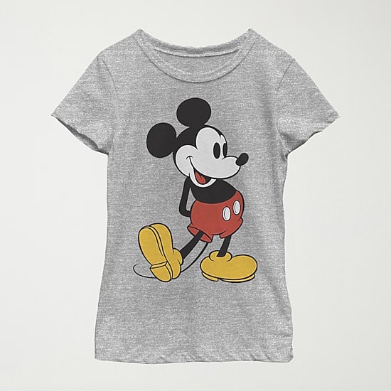 Little & Big Kid Girls Crew Neck Short Sleeve Regular Fit Mickey Mouse Graphic T-Shirt