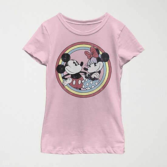 Disney Little & Big Kid Girls Crew Neck Short Sleeve Regular Fit Mickey and Friends Graphic T-Shirt