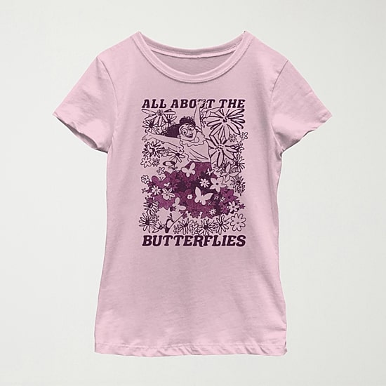 Disney Little & Big Kid Girls Crew Neck Short Sleeve Regular Fit Encanto Graphic T-Shirt