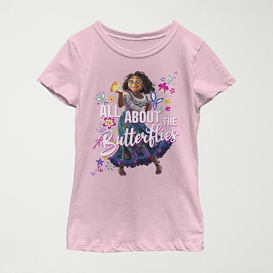 Disney Little & Big Kid Girls Crew Neck Short Sleeve Regular Fit Encanto Graphic T-Shirt