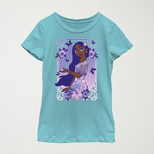 Disney Little & Big Kid Girls Crew Neck Short Sleeve Regular Fit Encanto Graphic T-Shirt, X-large, Blue