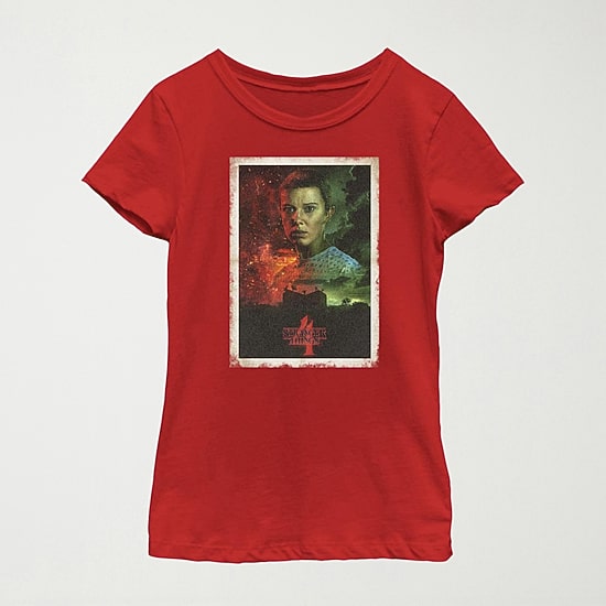 Little & Big Kid Girls Crew Neck Short Sleeve Regular Fit Stranger Things Graphic T-Shirt