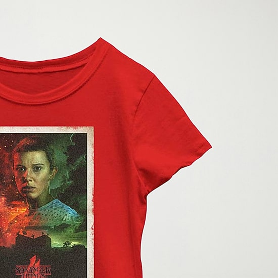 Little & Big Kid Girls Crew Neck Short Sleeve Regular Fit Stranger Things Graphic T-Shirt