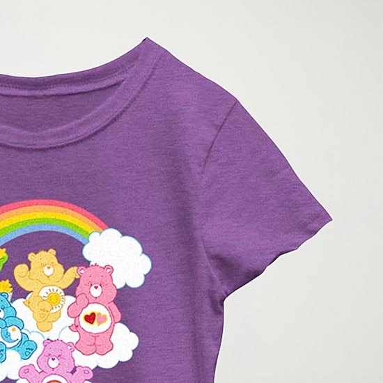 Little & Big Kid Girls Crew Neck Short Sleeve Regular Fit Care Bears Graphic T-Shirt