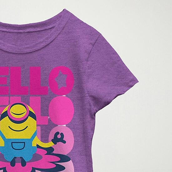 Little & Big Kid Girls Crew Neck Short Sleeve Regular Fit Minions Graphic T-Shirt