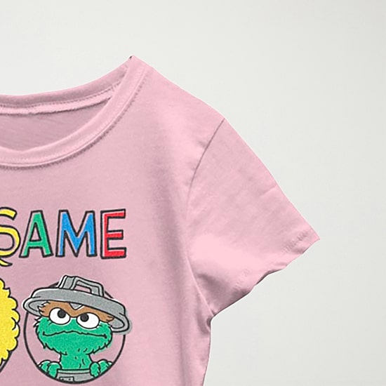 Little & Big Kid Girls Crew Neck Short Sleeve Regular Fit Sesame Street Graphic T-Shirt