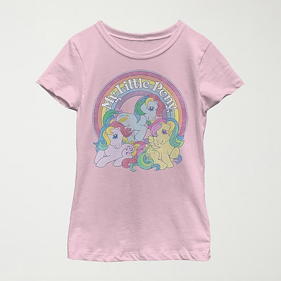 Little & Big Kid Girls Crew Neck Short Sleeve Regular Fit My Little Pony Graphic T-Shirt