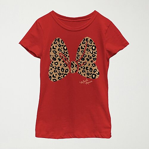Disney Little & Big Kid Girls Crew Neck Short Sleeve Regular Fit Minnie Mouse Graphic T-Shirt, Small, Red