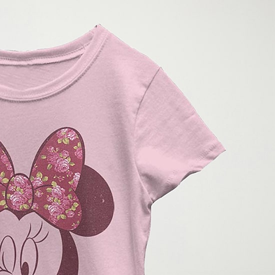 Disney Little & Big Kid Girls Crew Neck Short Sleeve Regular Fit Minnie Mouse Graphic T-Shirt