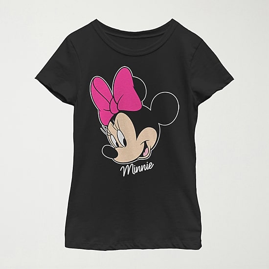 Disney Little & Big Kid Girls Crew Neck Short Sleeve Regular Fit Minnie Mouse Graphic T-Shirt