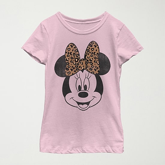 Disney Little & Big Kid Girls Crew Neck Short Sleeve Regular Fit Minnie Mouse Graphic T-Shirt