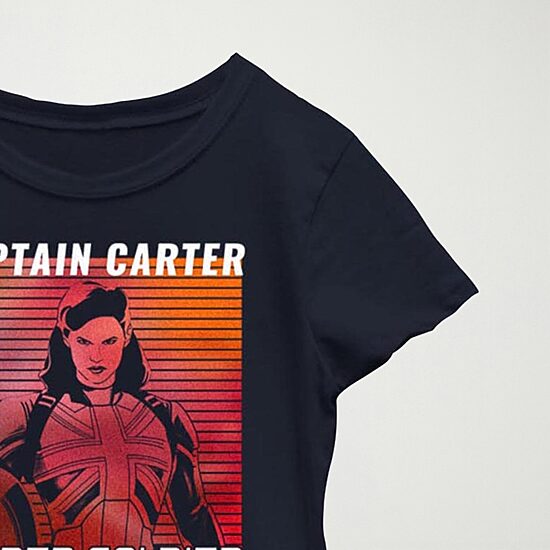Captain Carter Little & Big Kid Girls Crew Neck Short Sleeve Slim Fit Marvel Graphic T-Shirt