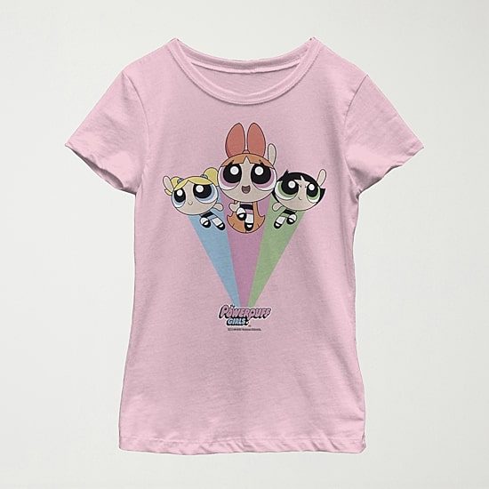 Little & Big Kid Girls Crew Neck Short Sleeve Slim Fit Powerpuff Girls Graphic T-Shirt