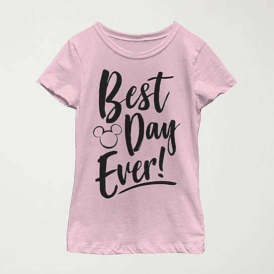 Little & Big Kid Girls Crew Neck Short Sleeve Slim Fit Mickey and Friends Mickey Mouse Minnie Mouse Graphic T-Shirt