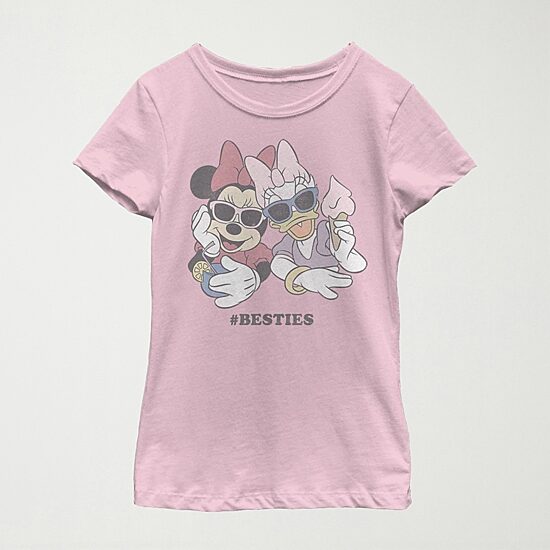 Little & Big Kid Girls Crew Neck Short Sleeve Slim Fit Minnie Mouse Graphic T-Shirt