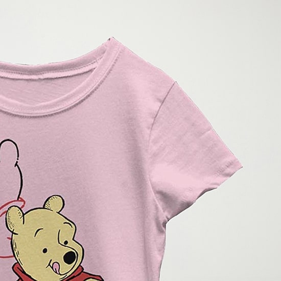 Little & Big Kid Girls Crew Neck Short Sleeve Slim Fit Winnie The Pooh Graphic T-Shirt
