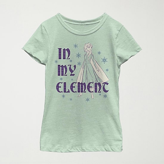 Disney Little & Big Kid Girls Crew Neck Short Sleeve Slim Fit Princess Frozen Graphic T-Shirt