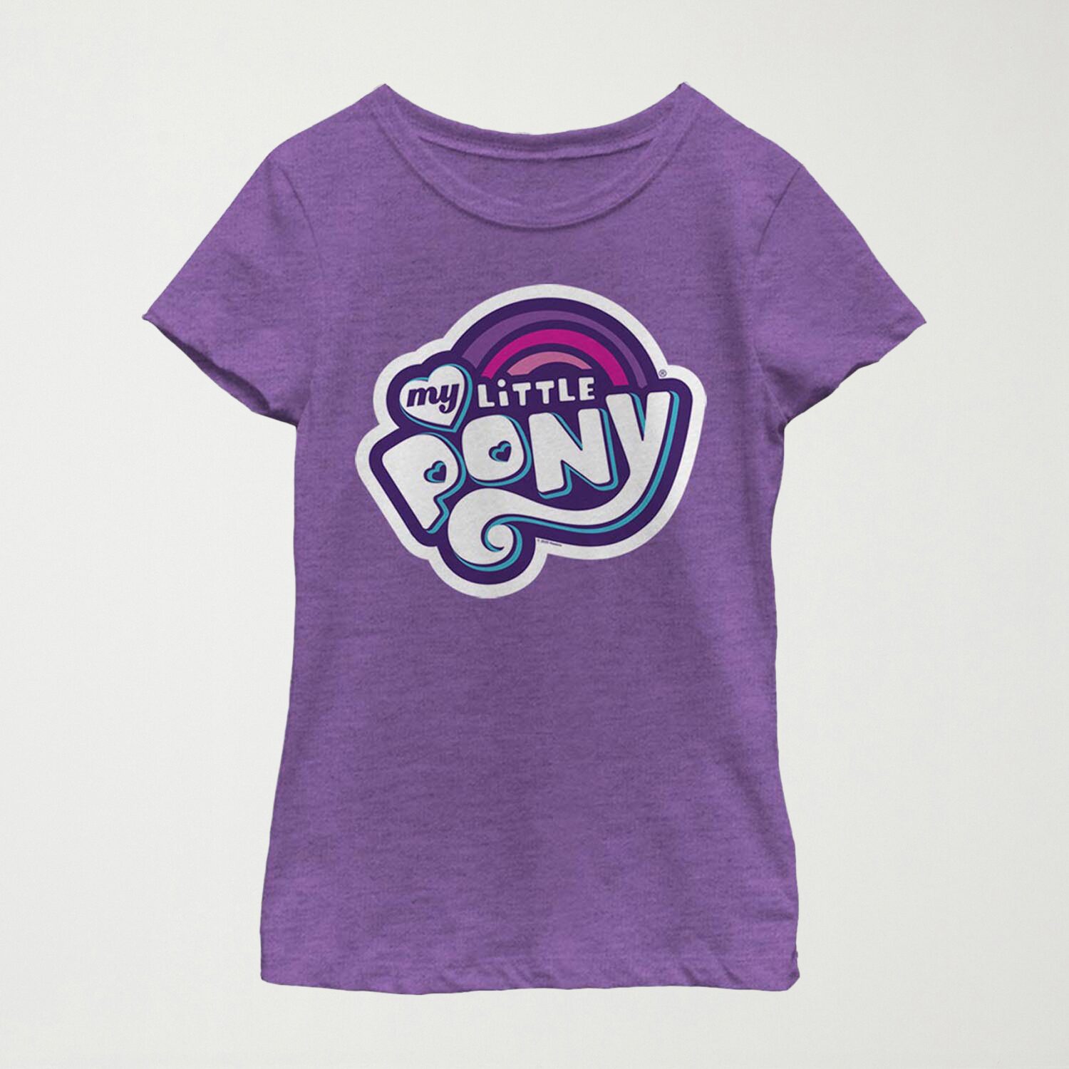 Little & Big Kid Girls Crew Neck Short Sleeve Slim Fit My Pony Graphic T-Shirt