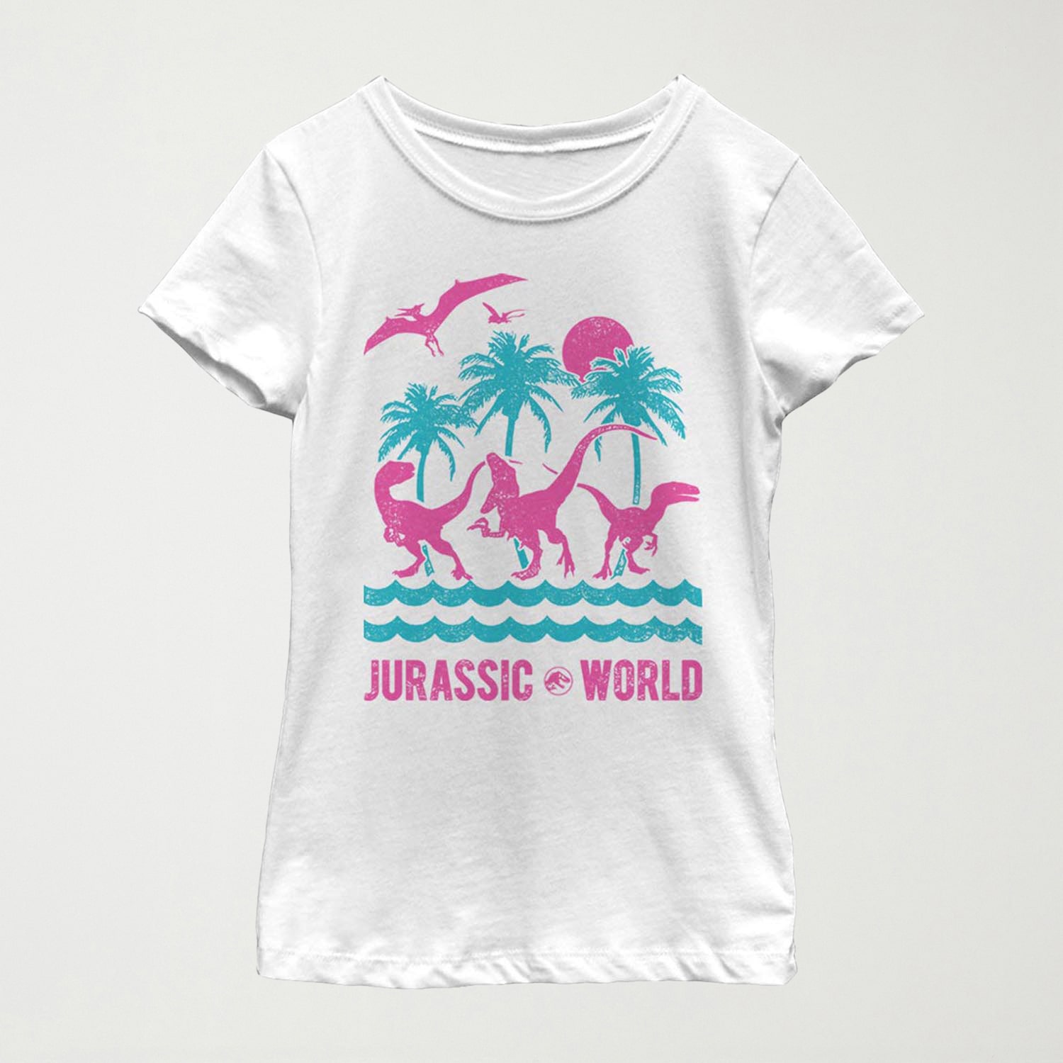Little & Big Kid Girls Crew Neck Short Sleeve Slim Fit Jurassic World Graphic T-Shirt
