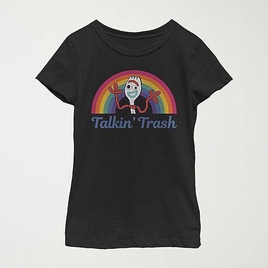Talkin Trash Little & Big Kid Girls Crew Neck Short Sleeve Slim Fit Toy Story Graphic T-Shirt