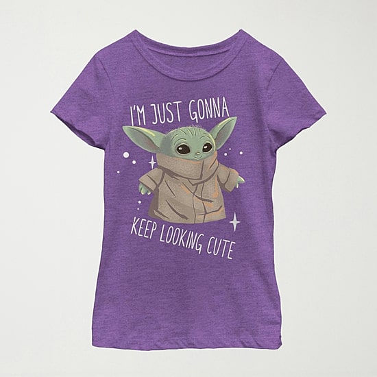 The Child Little & Big Kid Girls Crew Neck Short Sleeve Slim Fit Star Wars Graphic T-Shirt