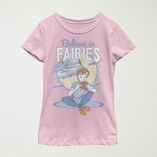 Little & Big Kid Girls Crew Neck Short Sleeve Slim Fit Peter Pan Graphic T-Shirt