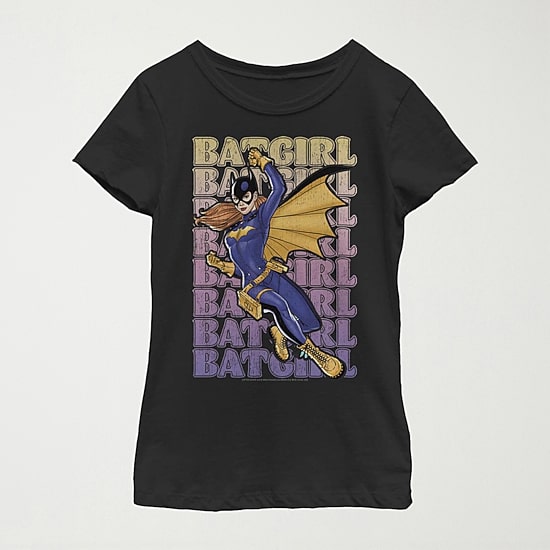 Little & Big Kid Girls Crew Neck Short Sleeve Slim Fit Batgirl DC Comics Graphic T-Shirt