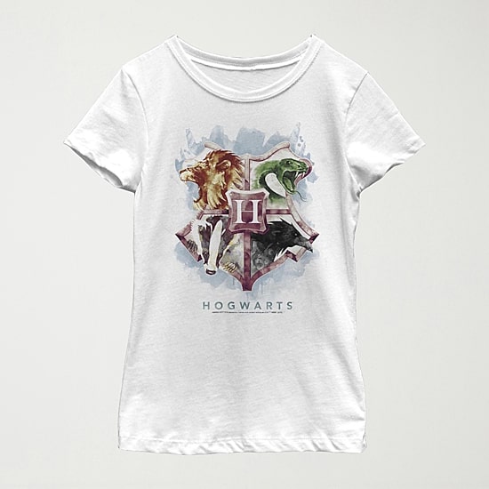 Hogwarts Little & Big Kid Girls Crew Neck Short Sleeve Slim Fit Harry Potter Graphic T-Shirt