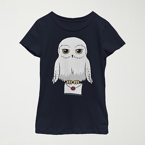 Hedwig Little & Big Kid Girls Crew Neck Short Sleeve Slim Fit Harry Potter Graphic T-Shirt