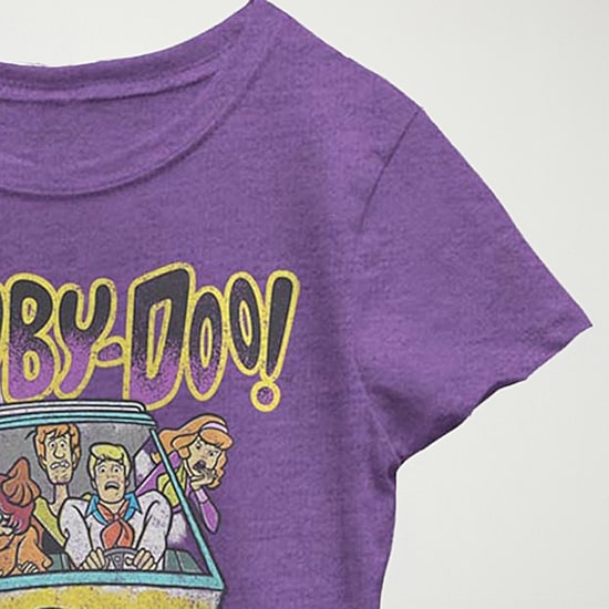 Little & Big Kid Girls Crew Neck Short Sleeve Slim Fit Scooby Doo Graphic T-Shirt