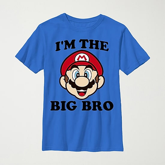 Little & Big Kid Boys Crew Neck Short Sleeve Slim Fit Super Mario Graphic T-Shirt